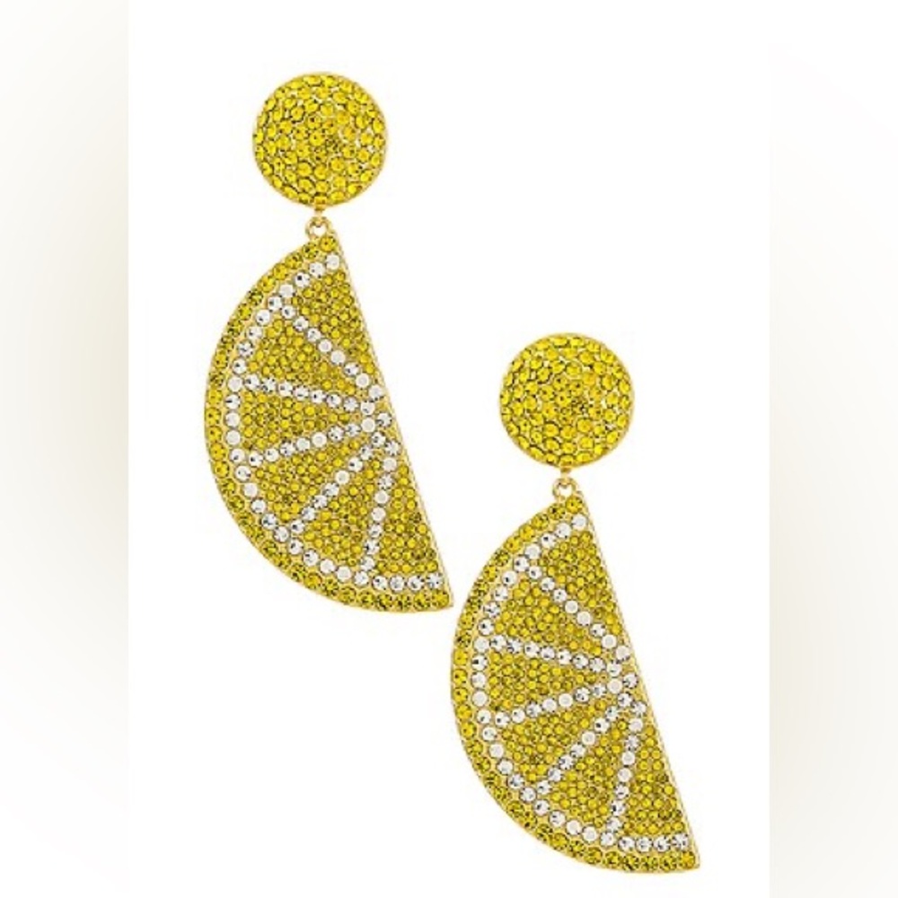 LPA Yellow and Silver Lemon Earrings